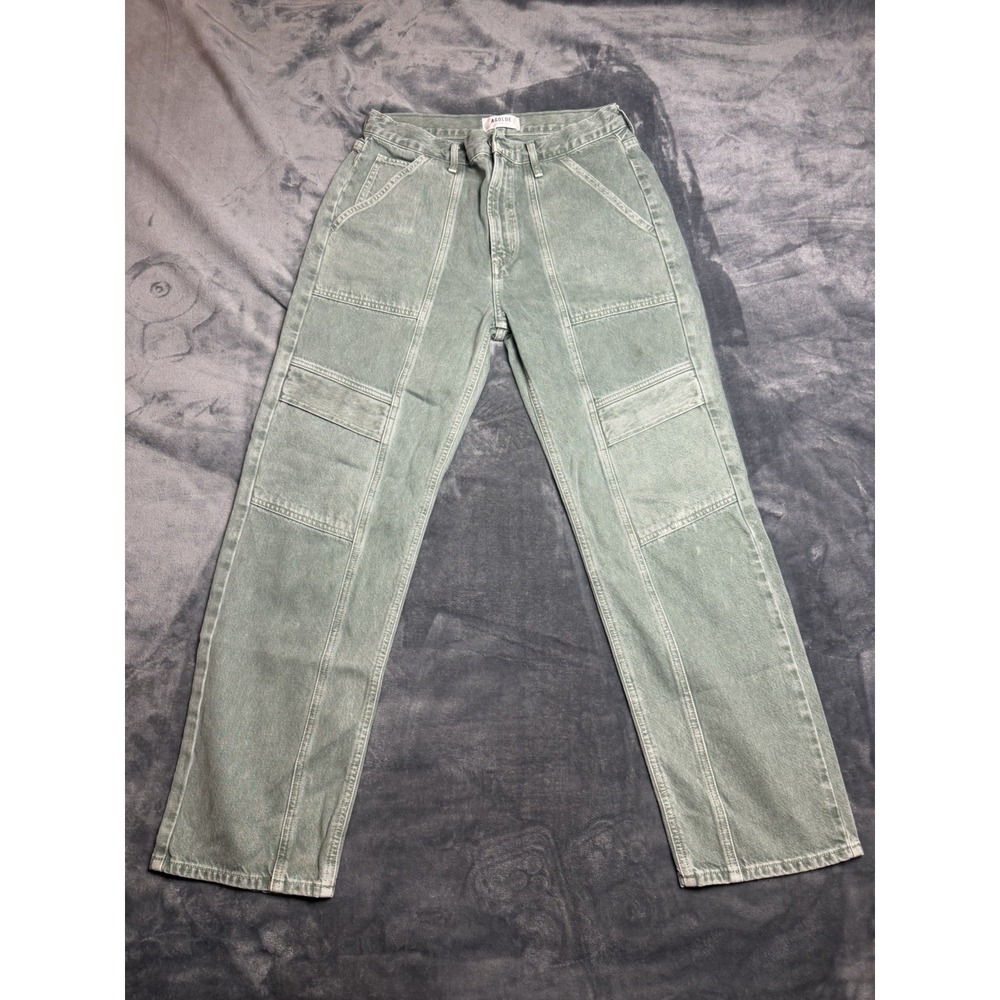 Agolde Jeans Cooper Cargo Womens 28 Salamander Green Revolve